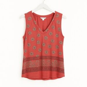 Lucky Brand Sleeveless Coral Top Size Medium 🌺